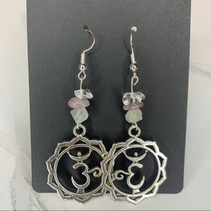 Silver Crown Chakra Earrings